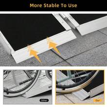 Lightweight Folding Handicap Access Ramp, Non-Slip Aluminum Wheelchair Ramp with Carry Handle, 800 Lbs Capacity for Indoor & Outdoor Steps, Doorways, Curbs, Scooters and Hand Carts - 800 libras. 4 pies - Ver 4