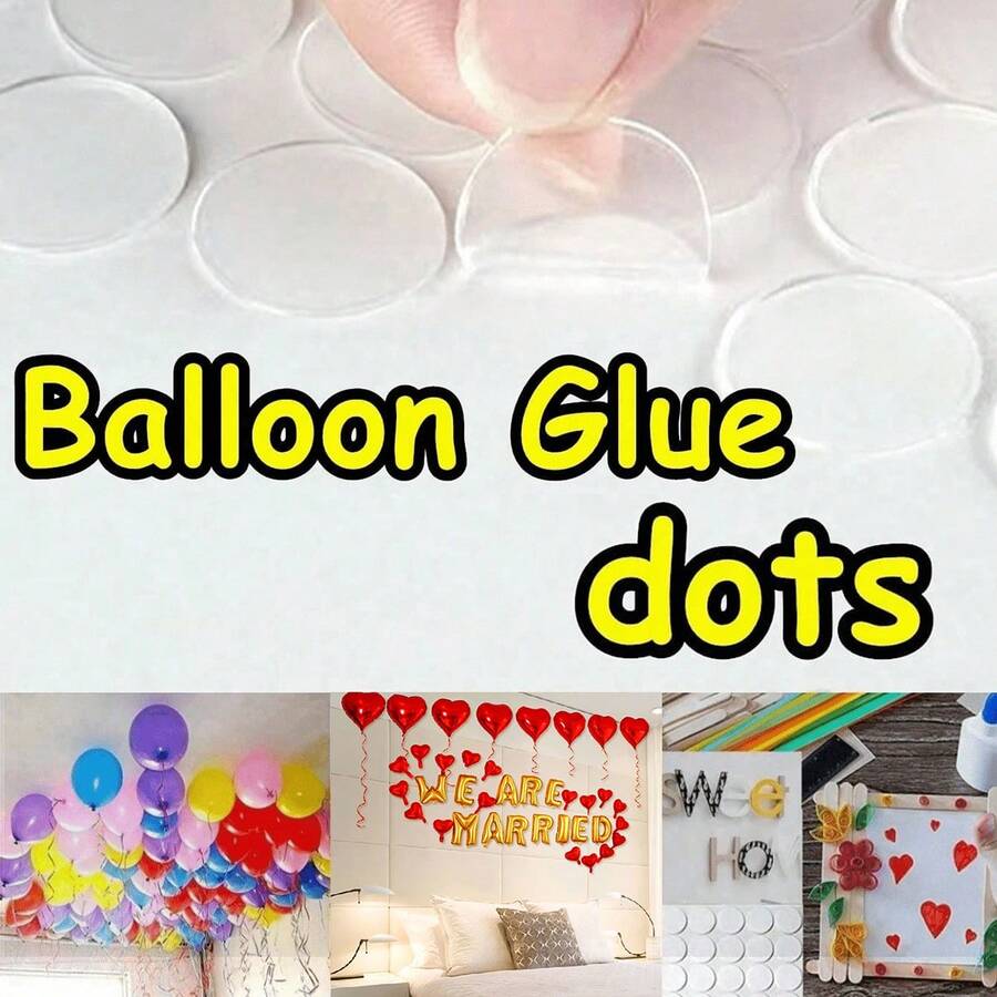 1000/500/400/300/200/100pcs Balloon Glue Dots, Suitable For DIY Decoration, Balloon Accessories, Cute Decor, Holiday Celebration, Family Gathering, Wedding Arrangement, Home Office Party, Birthday Gift, Arts & Crafts, St. Patrick's Day, Easter, Back To School, Valentine's Day And More (20 Glue Dots Per Sticker) - Multicolor - View 1