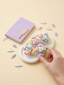 1/6pcs Stress Relief Toy Keyboard Clicker Mechanical Key Switch Cube Adult Fidget Gift For Time Killing (Chain Color And Style Random) - Multicolor - View 12