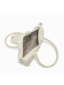 Dedoo Bolso de mano mini clásico de nailon con bloques de color, estilo minimalista versátil, bolso bandolera tipo shell con correa larga para hombro, moda primavera/verano - Beis - Ver 4