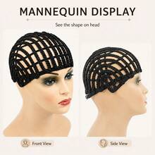 Refined Braided Wig Caps, Black Braided Wig Cap For Crochet Hair - Hook Braided Wig Net Liner Cap For Wig Making Breathable Crochet Mesh Base, Reusable Cornrow Ponytail Cap, Easy Glueless Sew-In Wig Making, Women Hair Extensions Accessories - View 7