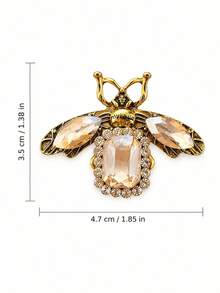 1件復洛克蜜蜂胸針－金色鋅合金昆蟲別針，鑲嵌多面寶石，優雅宮廷風飾品，適合休閒穿著／派對禮服，奢華精緻女性時尚單品，適合好友聚會、生日派對、復古主題之夜、萬聖節珠寶配件、包包吊飾、辦公室配件 - 彩色 - 查看 6