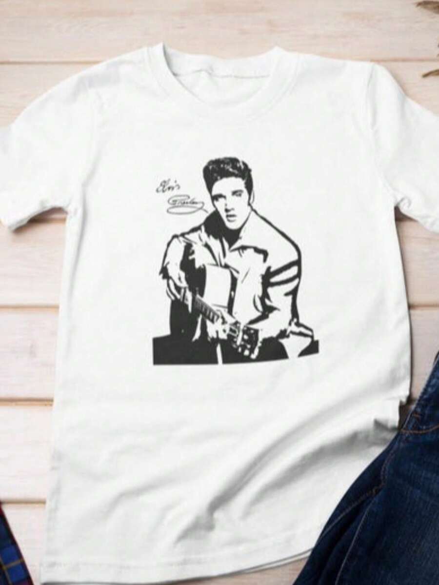 Dachshund Playing Guitar - Funny Dog Rocking Heavy Metal Music T Shirt - 白色 5 - 查看 1