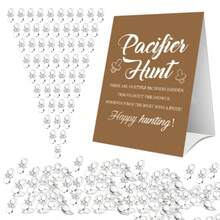1 Set Baby Shower Game Kit, Includes Acrylic Pacifier, Hunting Logo, And Transparent Mini Pacifier, Suitable For Gender Reveal Party Gifts And Events - For Ages 14+ - Perfect Gift For Baby Shower Guests - Multicolor - View 2