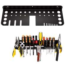15.75 Inch Wall Mounted Metal Tool Storage Rack, Heavy Duty Screwdriver Organizer Pliers & Hammer Holder, Multi-Slot Hand Tools Hanging Organizer For Garage Workshop & Workbench, Ideal Father's Day, Birthday & Holiday Garage Gift - Multicolor - View 11