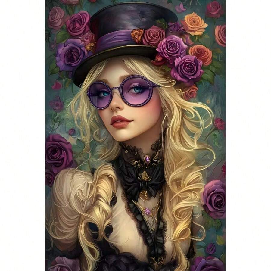 1pc [30*40cm/11.8*15.7in]5D Acrylic Diamond Painting Kit, Beautiful Woman Pattern, Suitable For Adult Beginners DIY Mosaic Diamond Art, Full Drill Handmade Self-Design DIY Diamond Painting, Suitable For Living Room, Bedroom, Office Wall Decoration Hanging Painting, Surprise Home Decor Gift For Family And Friends, Unframed - No Frame - View 1