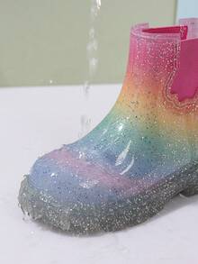 Children's New Rainbow Rain Boots, Fashionable Versatile Essential For Girls' Outfits, Cool Black For Boys And Girls, Multiple Styling Options, Street Style - Multicolor - View 6