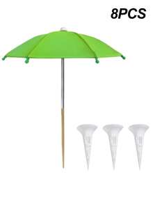 4pcs/Set Potted Plant Sunshade Umbrella, Outdoor Plant Flower Sunshade Umbrella, Potted Plant Sunshade Cover, 1 Mini Umbrella + 3 Potted Plant Watering Devices, Sun Protection And Heat Insulation Design, Suitable For Tall And Short Plant Coverage - Multicolor - View 8