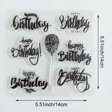 Birthday Party Clear Silicone Stamps Set, Happy Birthday Cake Balloon Gift Animal Transparent Rubber Stamps For DIY Scrapbooking, Card Making, Journaling, Photo Album Decor, Handmade Greeting Card Craft Supplies - Birthday - View 6