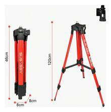 Trípode De 1.45 Para Nivel Láser Altura Regulable Aluminio - Rojo - Ver 4