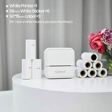 ORICO Desktop Label Printer, Mini Photo Printer, Portable Thermal Label Machine, Includes: 1-6 Rolls White Continuous Stickers/3 Rolls Color Continuous Stickers/3 Rolls White Label Stickers, Bluetooth Connection To Phone, Uses Thermal Paper Inkless Printing, Simple And Fast Operation, Suitable For School, Home, Office, Storage, Party Gifts. - Multicolor - View 14