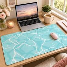Glitter Cracked Marble Large Vanity Mat, Shiny Star Line Print Non-Slip Rubber Extended Mouse Pad, Waterproof Long Keyboard Pad, Suitable For Makeup Table, Office Desk Decoration - View 11