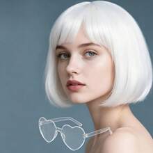 High-Color Short Bob Wig, Holiday Fun Cosplay Party Series Ball Costume Accessory Hairpiece, Women's Daily Wear Fashion Elegant Basic Style Wig - Multicolor - View 14