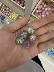 6顆 16mm 樹脂三色圓珠，手工DIY手鍊項鍊珠飾材料配件 - 三色漸層圓珠-6pcs - 查看 13