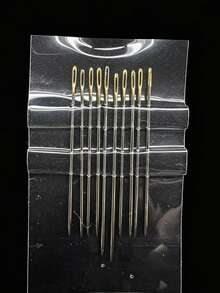 10pcs Gold/Silver Eye Large Hole Easy Threading Hand Sewing Needles, Suitable For Clothing Repair And Embroidery, Multi-Size Set For Craft Studio, Home Sewing Kit Sewing Supplies - Hand Sewing Needle Set - View 8