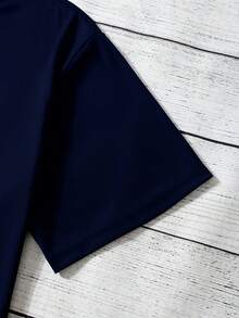2025New Summer Collection Of Plus-Size Men's Clothing With Stylish Lettering And Inspirational Designs'Never Give Up,Positive And Uplifting' And - 黑色 - 查看 10