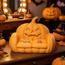 1 Stück 10cm Halloween Geist & Kürbis Sofa Dekoration, süße Neuheit Harz Schmuck Aufbewahrungsschale, gruselige Heimdekoration für Halloween Party & Feiertage - Übersicht 5