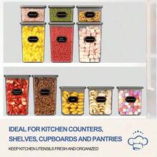 76 Storage Boxes, Sealed Kitchen Storage Containers With Lids, Used For Storing And Sorting Cereal Powder, Coffee, Popcorn, Sugar, Food Sets, Including 38 Lids And 38 Cans, For Kitchen Preservation, Storage, Moisture Prevention, With Label Paper And - View 5