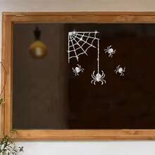 Shiny Spider Web Stickers - Fun Home Decor Decals, Durable And Removable, Suitable For Bedroom Windows, Makeup Mirrors, Full-Length Mirrors, Laptops, Doors & Windows Decoration - Sticker - View 2