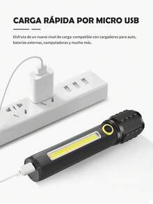 6 Pieces Strong Light LED Flashlight, Multifunctional Portable LED Outdoor Flashlight, With Lithium Battery And High Strength Material, 3 Modes, Multifunctional Zoom Telescopic Light Type-C For Outdoor Use, Suitable For Outdoor Use, Home, Hiking, Cycling, Fishing, Car, Emergency Lighting. - 6 buah - View 8