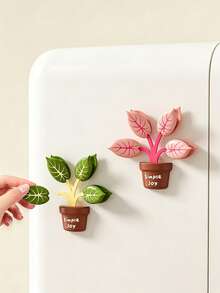 1 Set/4pcs Decorative Leaf Shaped Magnetic Fridge Clips, Plant Tree Shaped Food Bag Sealing Clips, Snack Magnetic Clips, Potato Chip Sealing Clips, Food Bag Clips, Coffee Bag Sealing Clips, Fridge Magnetic Snack Clips, Moisture-Proof Fresh-Keeping Clips, Creative Sealing Clips, Multi-Purpose Sealing Bag Clips - Multicolor - View 3