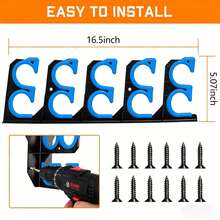 Multi Functional Wall Mounted Fishing Rod Rack, Capable Of Storing 6 Fishing Rods, Equipped With Soft Rubber Hooks To Protect The Rod Body And Fishing Wheel, Compatible With Spinning Wheels And Fishing Rods - Blue - View 6