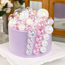 Bộ 35-10 cái topper bánh bóng kèm vương miện vàng mini, quả cầu nhựa trong suốt nhiều màu trang trí bánh cho sinh nhật, đám cưới, tiệc - Nhiều màu - Xem 5