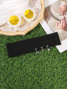 1Pc Women's Wide Elastic Knit Headband, Star Sun Heart Pendant Decoration, Minimalist Sport Yoga Headband, Suitable For Daily/Fitness/Streetwear - Multicolor - View 16