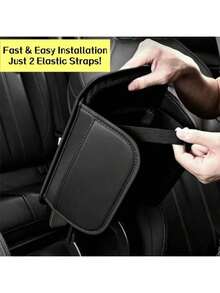 Car Center Armrest Pad With Side Storage Pocket, Universal PU Leather Armrest Heightening Protective Cover, Comfortable Car Armrest Storage Organizer Pad, Interior Accessories For Sedan SUV Truck - A - View 4