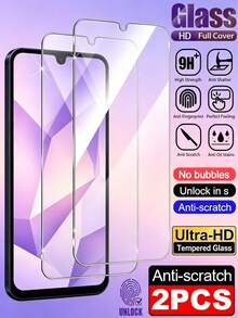 LissKas 2片裝 HD 鋼化玻璃螢幕保護貼，相容 Galaxy S26 S25 S24 / 17 16 / / Honor / 15T / Poco / Note 14 13 Pro 4G 5G，全螢幕覆蓋，9H 硬度，防指紋、防爆、防刮，無氣泡自動吸附保護膜 - 無色 - 查看 125
