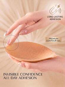 Plus Size Invisible Push-Up Adhesive Bra, Suitable For Large Bust, Self-Adhesive Strapless Backless Reusable Waterproof Seamless Bra, Suitable For Weddings, Parties, Formal Wear - Multicolor - View 5