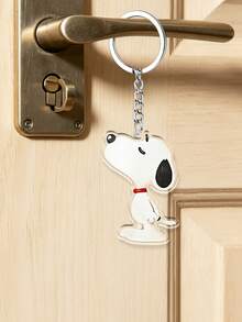 Porte-clés Snoopy, figurine Snoopy debout de corps entier avec son collier rouge emblématique, chaîne argentée durable et anneau de clé en métal poli, convient pour le rangement des clés de voiture et comme breloque de sac décontracté - Multicolore - Voir 8