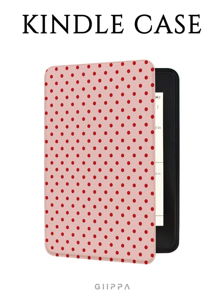 GIIPPA 1件紅色波點圖案設計保護殼，適用於Kindle 10代、Kindle 11代、Kindle Paperwhite 5電子閱讀器，具備自動喚醒/睡眠功能，輕巧便捷，完美貼合保護您的閱讀設備，浪漫禮物 - 彩色 - 查看 1