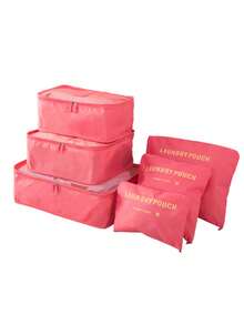 6pcs/1pc Travel Storage Bag Set, Includes: Makeup Bag, Toiletry Bag, Multi-Function Storage Bag, Luggage Bag, Travel Toiletry Bag, Summer Waterproof Toiletry Bag, Shoe Bag, Clothing Storage Bag, Multi-Function Storage Box, Foldable - Multicolor - View 8