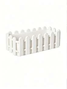 1 Peça Vaso de Flor de Plástico com Design de Cerca Branca, Decoração de Jardim Interno/Externo, Recipiente de Plantas para Varanda, Vaso de Flor, Adequado para Suculentas e Ervas, Decoração Externa, Plantas em Vasos, Decoração Doméstica, Suprimentos de Jardinagem, Decoração de Varanda - Vários estilos - Visão 9