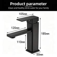 Grifo de cocina de ABS negro con agua fría y caliente, grifo multifuncional universal para fregadero de cocina, juego de grifo de doble entrada de agua fría y caliente de alta calidad con accesorios. - Negro - Ver 1