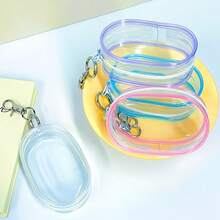 1pc Portable Mini Colorful Transparent Zipper Storage Bag, Multi-Functional Jewelry Organizer, Suitable For Earphones, Charging Case, Keychain, Ring, Transparent Travel Accessory Bag,Back To School - View 6