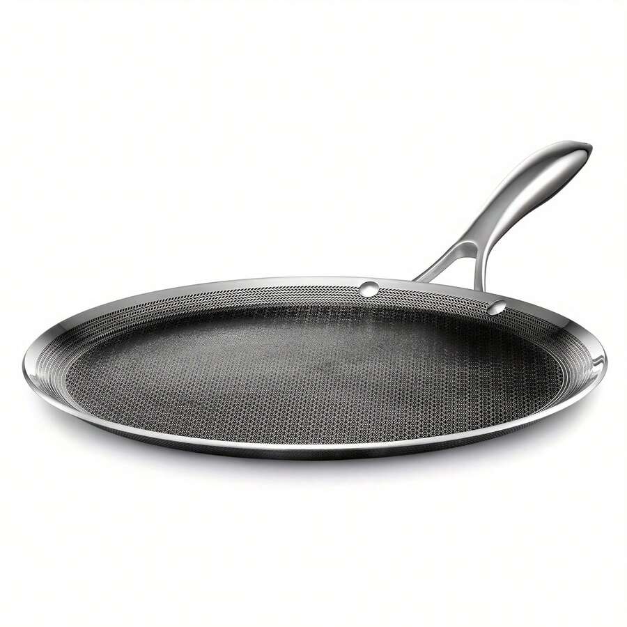 TIROTO 304 Stainless Steel Frying Pan, Non Stick Surface, Induction And Gas Compatibility, Uniform Heat Distribution, Easy To Clean Modern Steak, Egg, Fish, Pasta, Pizza Cookware - 18.6in - View 1