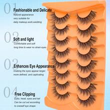 8 Pairs False Eyelashes, Lightweight, Natural Style, 5-15mm, Curly, Fluffy, Cat Eye, Eyelash Extension, Suitable For Multiple Occasions - Black - View 4