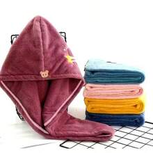 1pc Microfiber Magic Hair Drying Cap, Women's Quick Dry Shower Cap Headwrap, Soft Polyester Bath Cap, Super Absorbent Women's Headband With Button Closure - Multicolor - View 5
