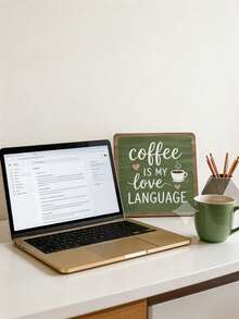 1pc "Coffee Makes Everything Better" Wooden Desktop Decor Sign, Pink Rustic Coffee Bar Decor Sign With Metal Stand, Farmhouse Coffee Theme Desktop Decoration, Suitable For Home Coffee Corner, Kitchen Countertop, Coffee Shop And Coffee Lover Gift - Coffee Sign 2 - View 7