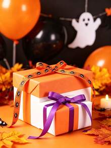 Bộ ruy băng satin Halloween 1/6 cuộn/set, ruy băng in họa tiết nhện và mạng nhện ma, hoàn hảo để gói quà, trang trí bí ngô, thắt nơ túi, làm phụ kiện tóc DIY và trang trí tiệc Halloween - Nhiều màu - Xem 5
