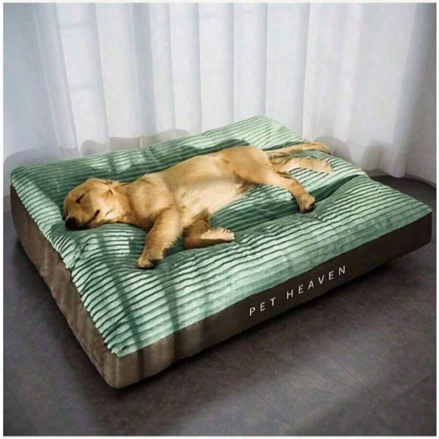 Kasur Hewan Peliharaan Persegi Bergaris yang Nyaman - Lembut & Tahan Lama, Cocok untuk Anjing Kecil hingga Besar, Dapat Digunakan Sepanjang Musim, Dapat Dilepas, Ideal untuk Penitipan Anjing, Memelihara Anak Anjing, Dalam/Luar Ruangan, Perjalanan, dan Berbagai Acara - MultiWarna - View 1