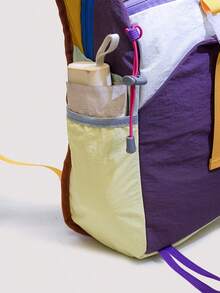 Bright Bold Color Block Outdoor Travel Backpack - Multicolor - View 7