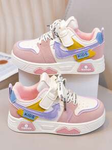 1 Pasang Sepatu Skateboard Olahraga Anak Kasual Modis untuk Semua Musim - Baby Pink - View 1