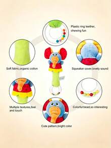 BBSKY 1pc Unisex Baby Bell Soothing Toy, Built-In Bell, Colorful Beads, Infant Grip Training Toy, Suitable As Newborn Gift - Multicolor - View 6