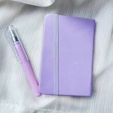 2 PCS Artificial Leather Pocket Notebook Set - A Soft Mini Diary, Each Book 96 Lined Pages, Elastic Closure, Back To School, First Day Of School - Multicolor - View 14