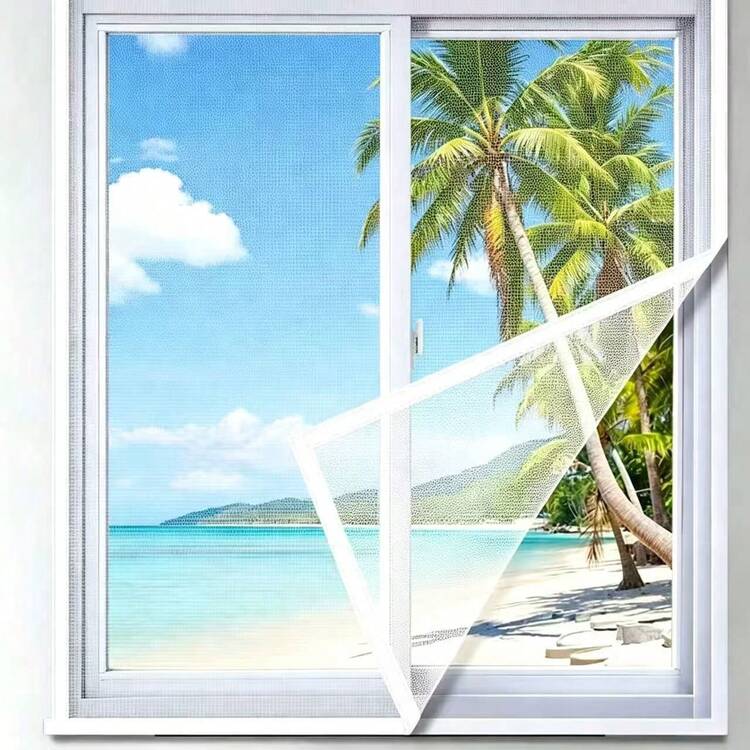 Invisible Black Fiberglass Mosquito Net, Window Mosquito Screen, Mosquito Window Screen, Insect Curtain, Self-Adhesive Window Screen, Quick Installation, Black, Insect-Proof - Screen Windows - View 130