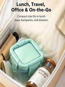 6pcs Macaron Color Double-Lock Transparent Mini Storage Boxes, 60ml/150ml PP Sealed Dust-Proof Fresh-Keeping Containers, Cute Portable Square Small Jars, Suitable For Travel Snacks Nuts Seasoning Storage - Multicolor - View 8