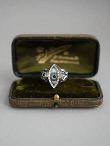 1 buah Cincin Jari Telunjuk Wanita Kreatif Bergaya Vintage, Cincin 3D Gaya Punk Mata Jahat yang Dapat Diatur dan Dibuka - Cincin mata - View 2